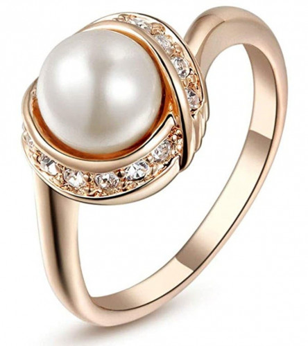 خاتم نسائي مطلي بالذهب ومزين بالياقوت مقاس 7 أمريكي