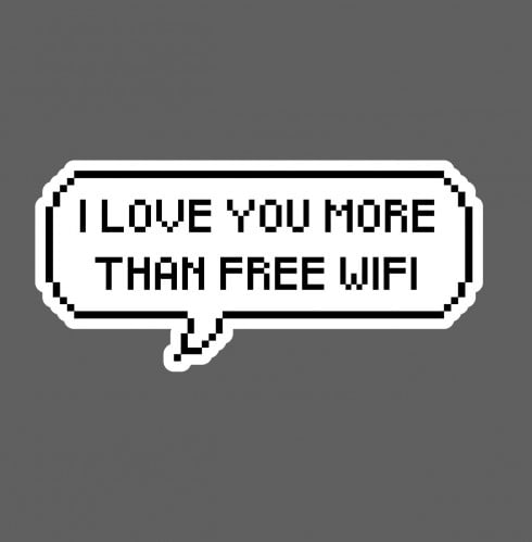 ملصق - i love you more than free wifi