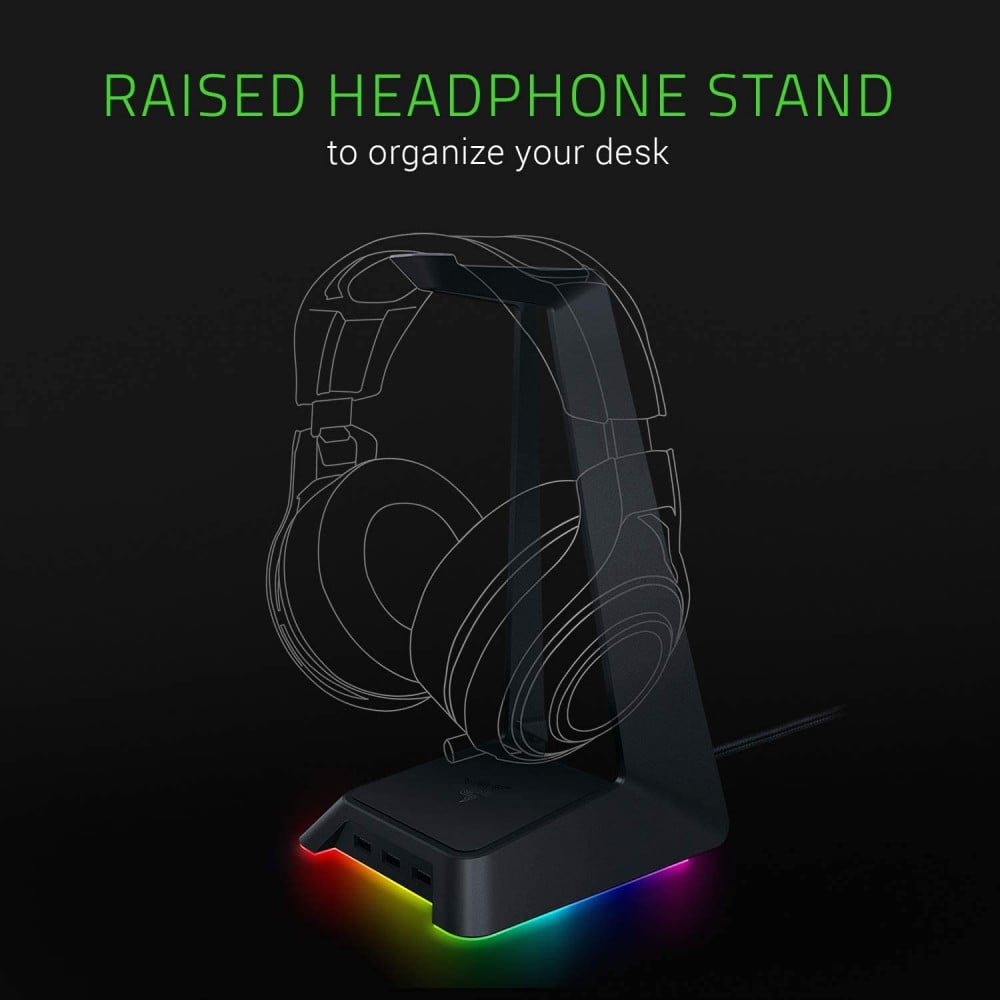 قاعدة ريزر للسماعات أسود