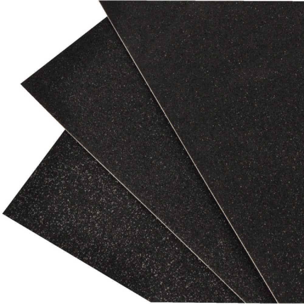 Hundred Black 01 Glitter Cardstock, 12x12 Inch - Faniat