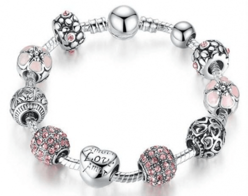 سوار نسائي مطلي بالفضة بتصميم انيق مع كريستال لامع من سواروفسكي اليمينتس