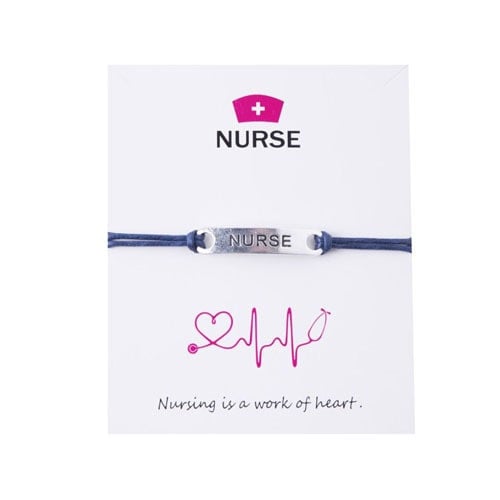 سوارة نسائيه من الحبال بقطعة معدنية بكلمة NURSE -...