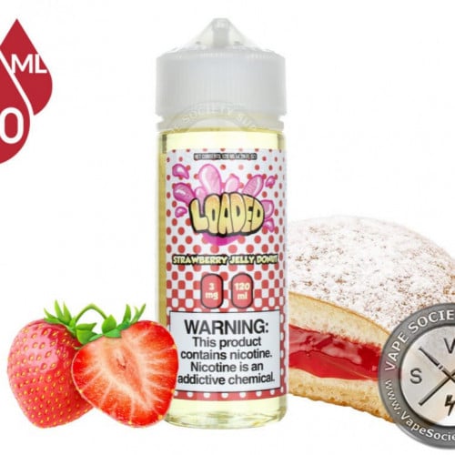 نكهة لوديد الشهيرة دونات فراولة الشهية Loaded كبيرة loaded strawberry jelly donuts