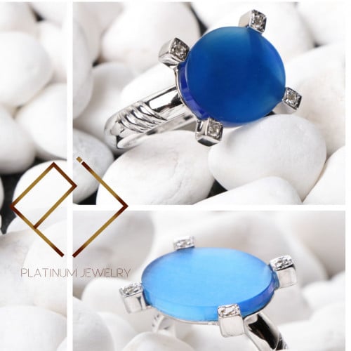 خاتم  فضة عيار 925 و حجر عقيق الطبيعي