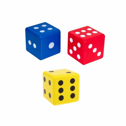 زهرة نرد بلاستيك 2.5 سم 3 قطع