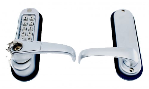 كيلون ارقام مع مسكة ومفتاح باب خشب لون سلفر