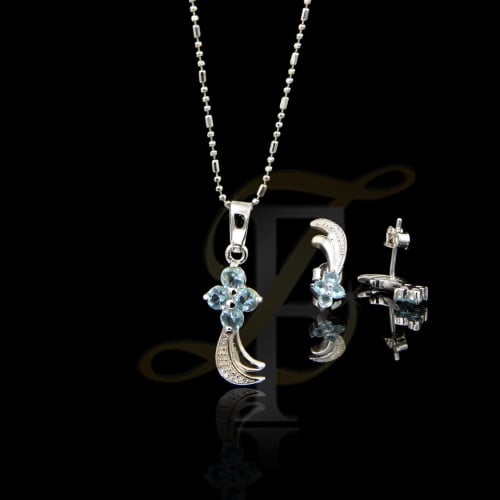 نصف طقم (زركون) فضة عيار 925