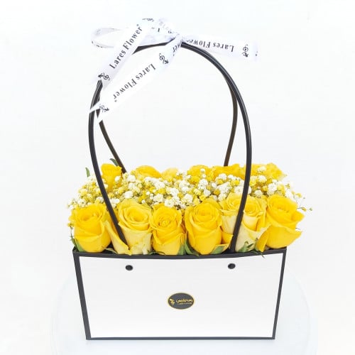 سلة ورد أصفر