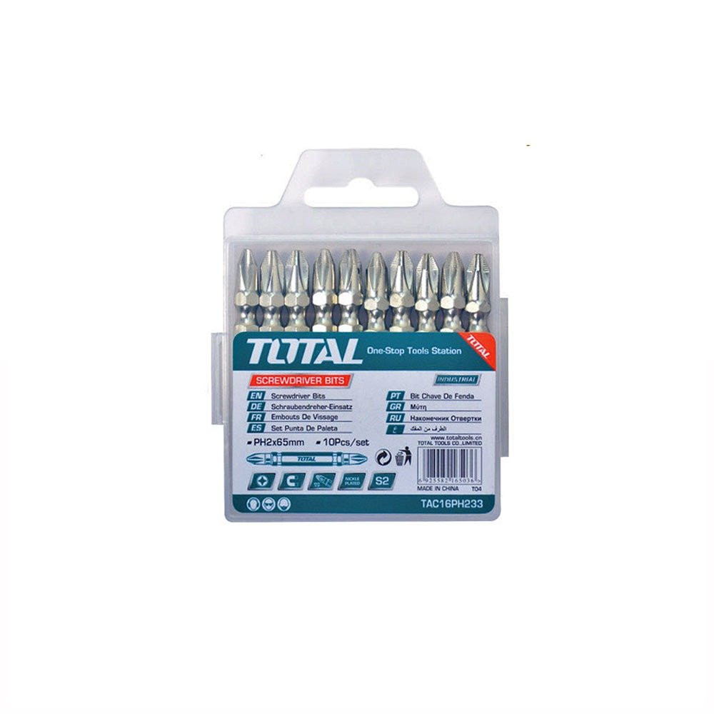 مجموعة مفك براغي PH2X65MM 10PCS توتال TAC16PH233