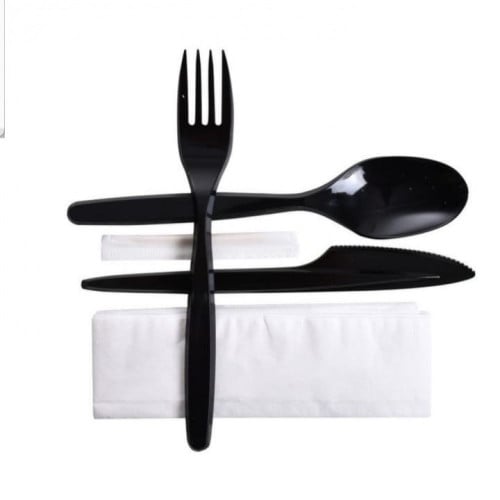 طقم اكل بلاستيك - شوكة ملعقة سكين - 10 قطع