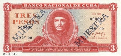 3 بيسو نموذج  كوبا لعام 1986و الحالة انسر وشحيحة