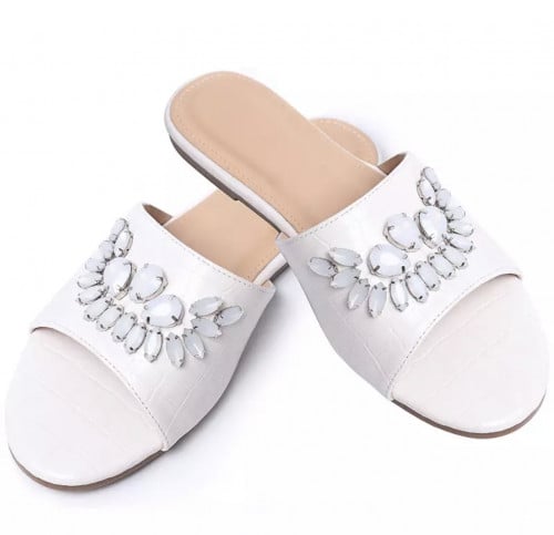 Flat sandal | white