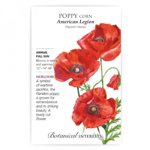 بذور شقائق النعمان الحمراء - American Legion Corn Poppy Seeds