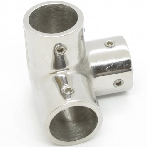 مفصل زاوية 3 مخارج زاوية 90 ستيل مقاس 1 بوصة