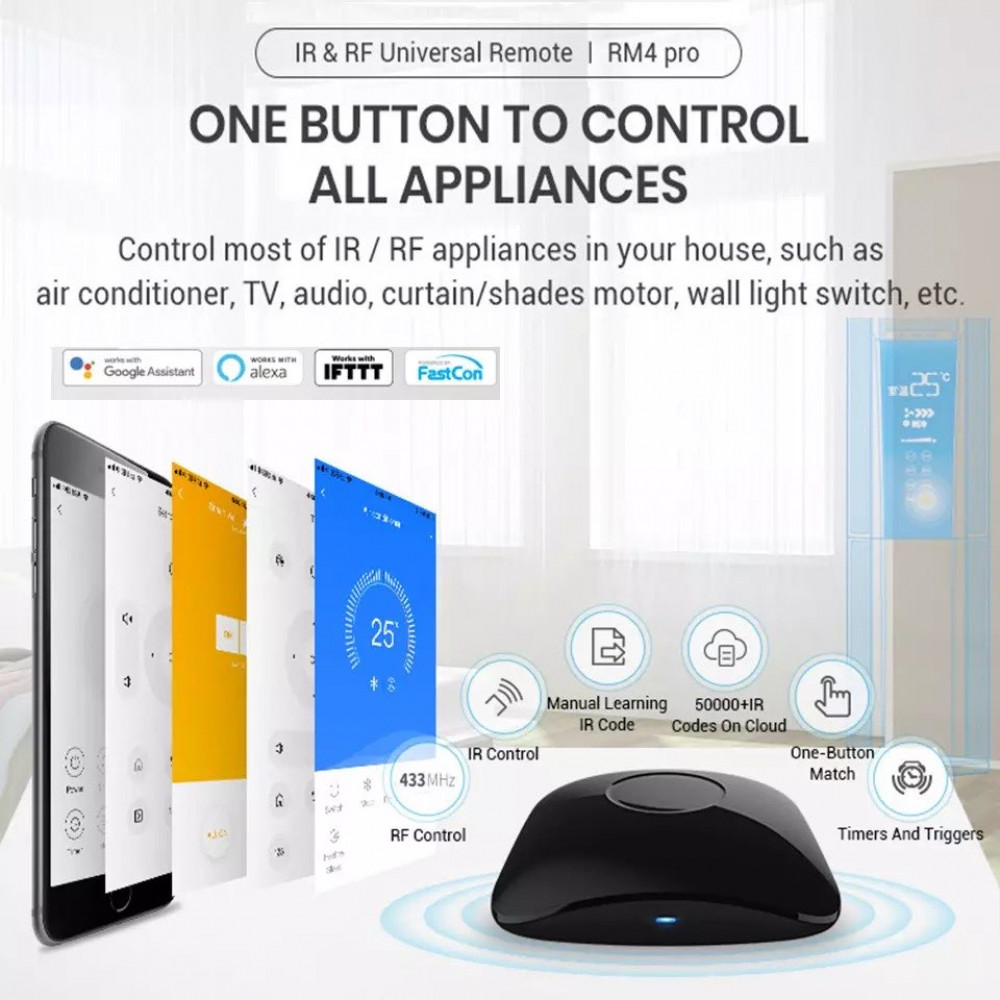 BroadLink RM4 Pro IR/RF Universal Remote Control for Smart Home