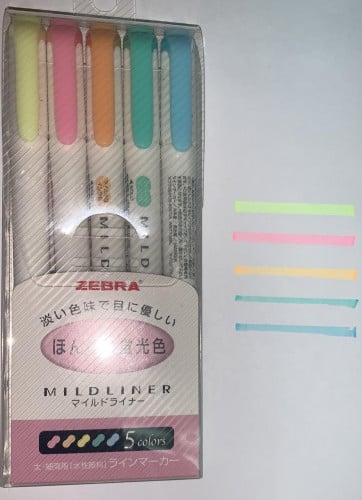 أقلام أقلام ٢*١ كتابة + هايلايتر zebra mildliner