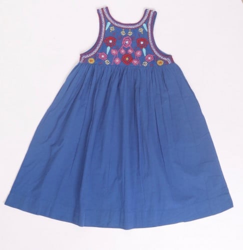 BLUE EMBROIDERED DRESS