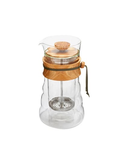 Hario Double Glass Coffee Press Olive Wood 400ml