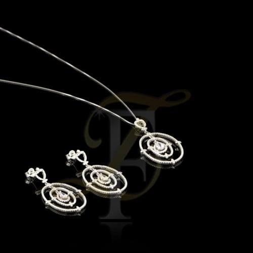 نص طقم (زركون) فضة عيار 925