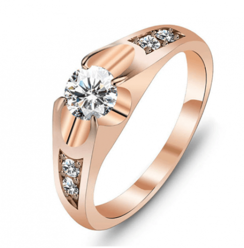 خاتم نسائي مطلي بالذهب مقاس 7