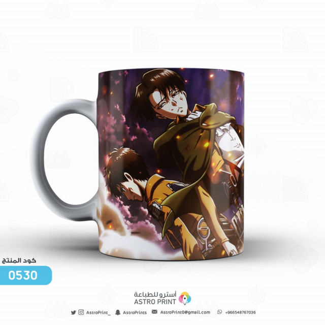 0530 ليفاي و ايرين هجوم العمالقة Attack On Titan Levi X Eren Aot Astro Print