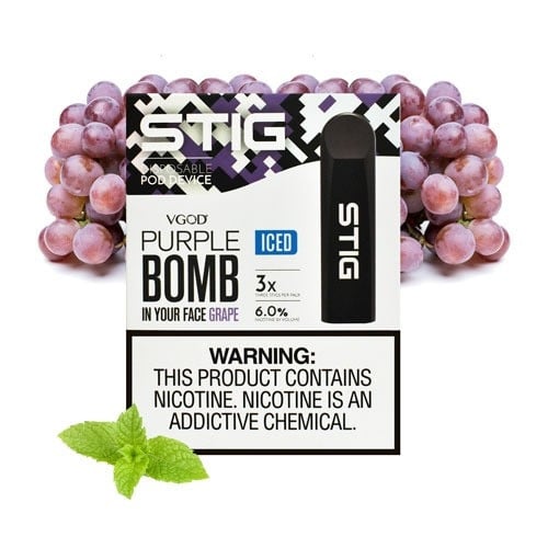 سحبة سيجارة جاهزة ستيج قنبلة العنب بارد STIG Purple Bomb Grape ICED