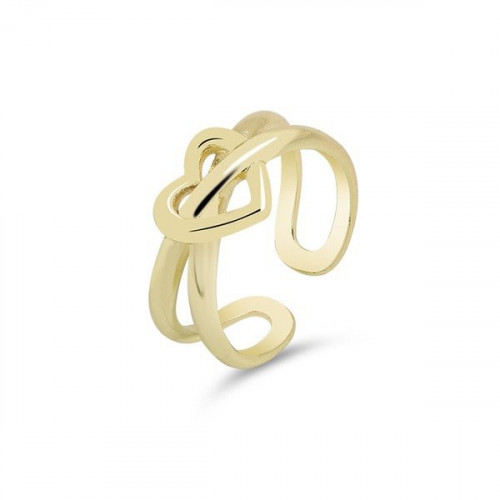 خاتم ذهبي ناعم على شكل قلب