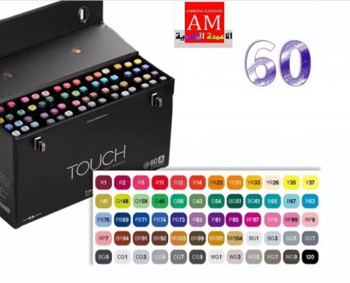 اقلام رسم تاتش ماركر رئس مشطوف 60 لون فئه A