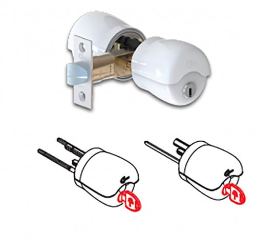 كيلون رمانة مفتاح جهتين لون ابيض