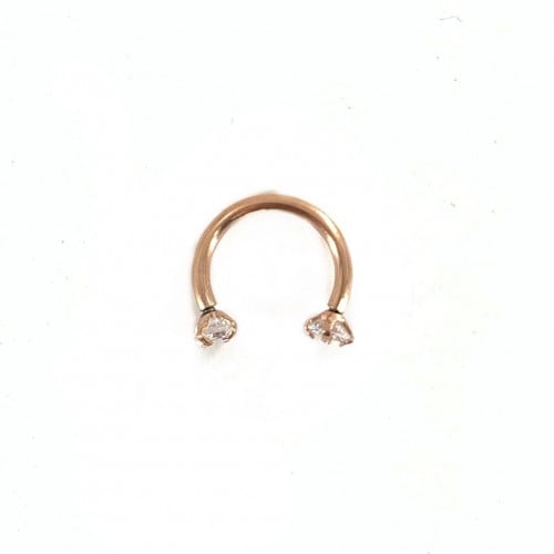 16g Rose Gold Crystal Horseshoe