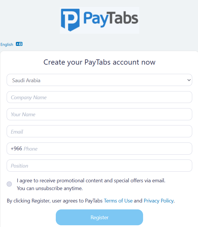 تفعيل بوابة (PayTabs) للجمعيات الخيرية