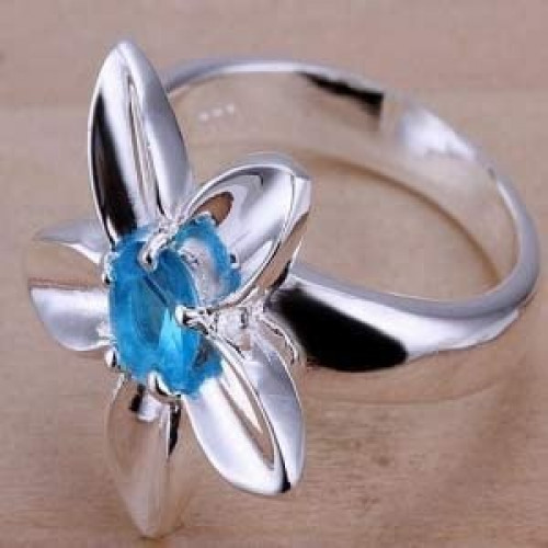 خاتم نسائي مطلي بالفضة مقاس 7 أمريكي RING SILVER PLATED SIZE 7