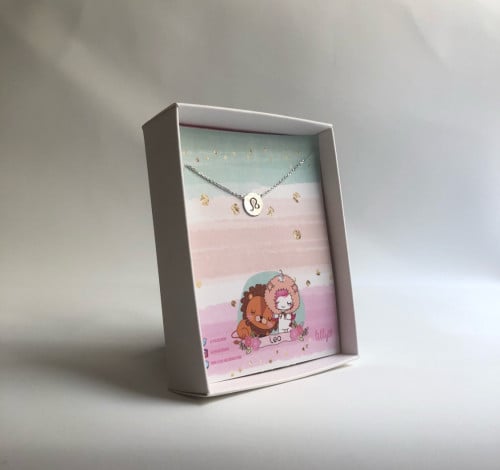 سلسال برج الاسد فضة  مع دب هدية