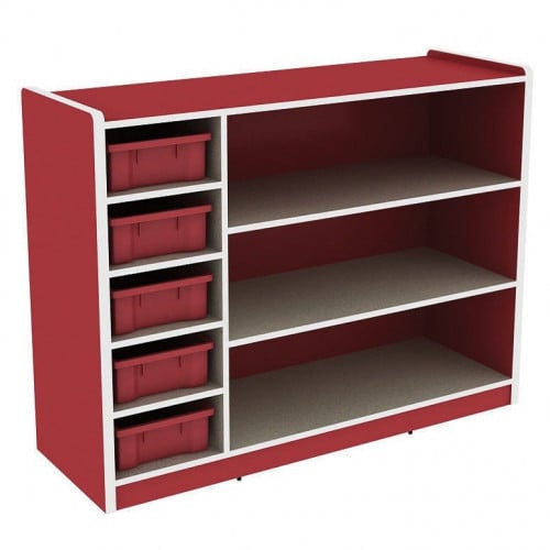 وحدة تخزين 8 فتحات مستطيلة 90*40*120 سم - أحمر