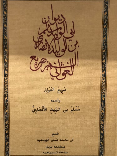 ديوان ابي الوليد مسلم بن الواليد الانصاري