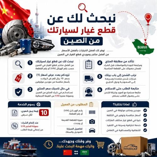 نبحث لك عن قطع غيار سيارتك من الصين
