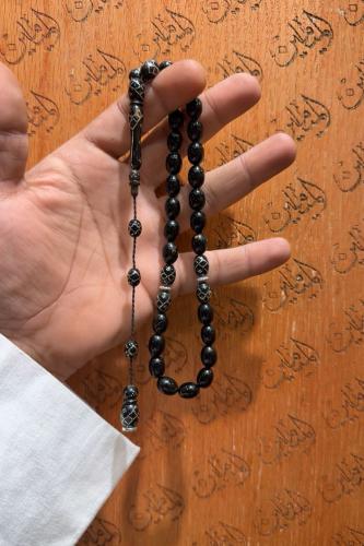 سبحة يسر بلدي فضة مقاس 11.5 في 9 عدد الخرز 33 خرزة
