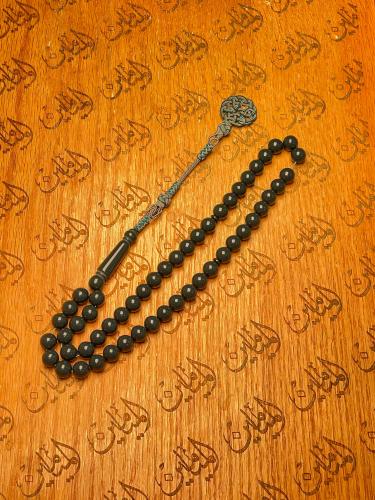 سبحة بكلايت طرابزونه نحاس مطلي فضه 10 ملي