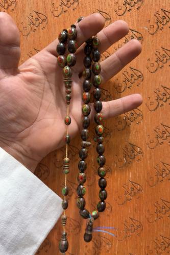 سبحة خشب الواح التزلج مقاس 10 في 14 ملي عدد الخرز 39 خرزة