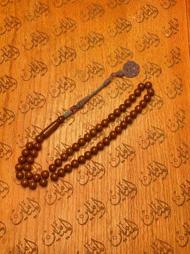 سبحة بكلايت طرابزونه نحاس مطلي فضه 10 ملي