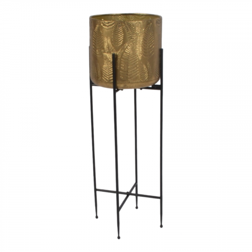 وعاء نباتات ذهبي