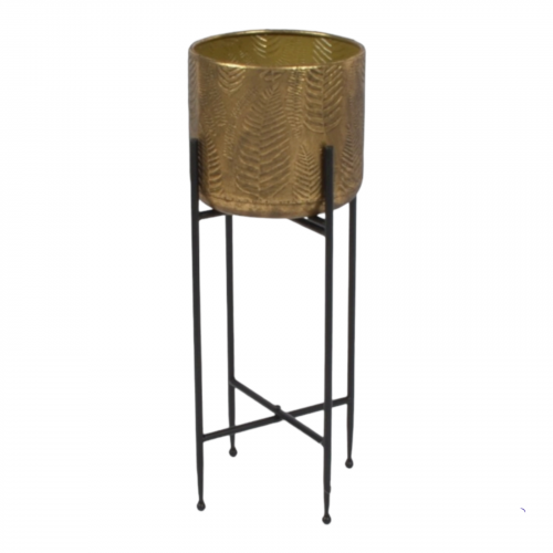 وعاء نباتات ذهبي