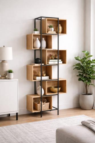 ستاند رفوف خشبي هيكل معدني