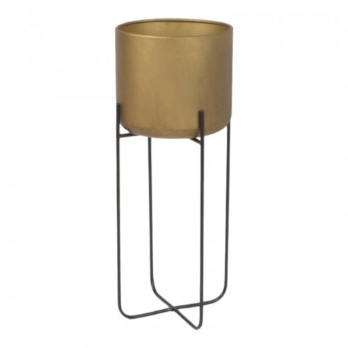 وعاء نباتات ذهبي