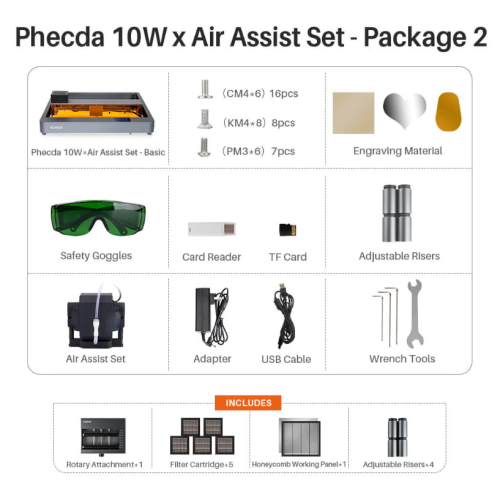 Elegoo Phecda Laser Engraver&Cutter 10W-Package 2