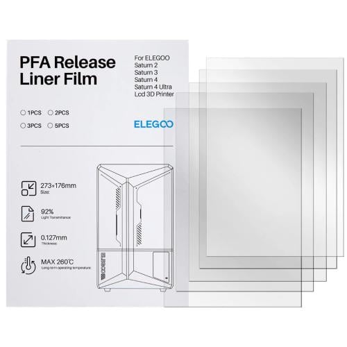 Elegoo PFA Sheets for Saturn Series (Pack of 5)