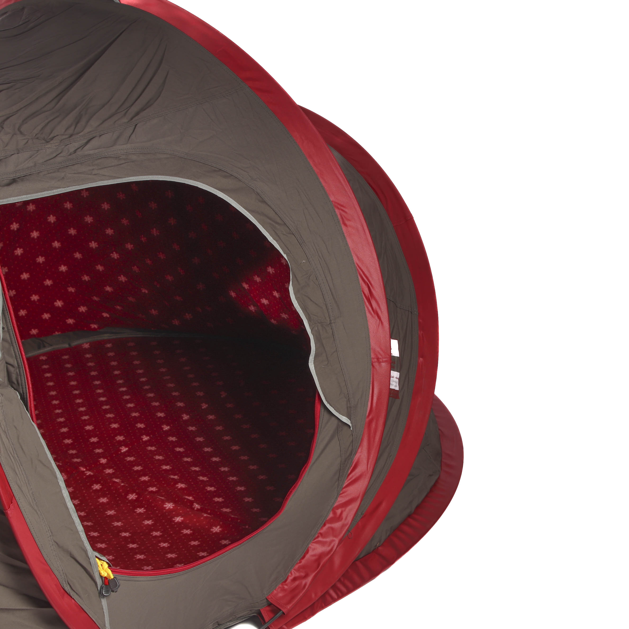 خيمة المبيت الشتوية رمادي داخل عنابي 1.1*1.5*2.5