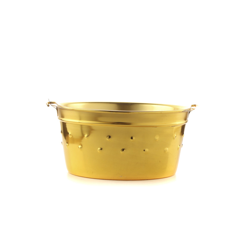 سطل استيل دق تراثي ذهبي م 29 سم