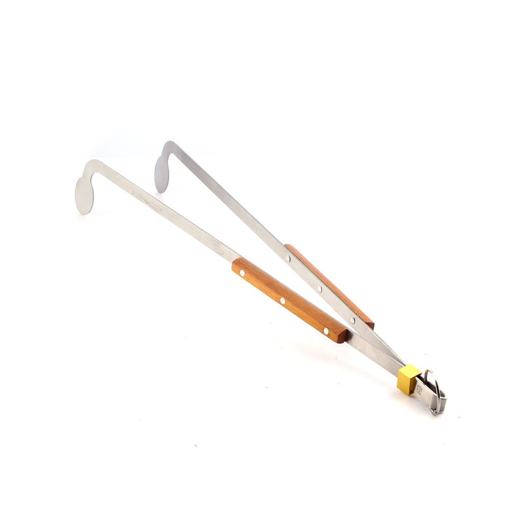 ملقاط استانليس ستيل يد خشبي