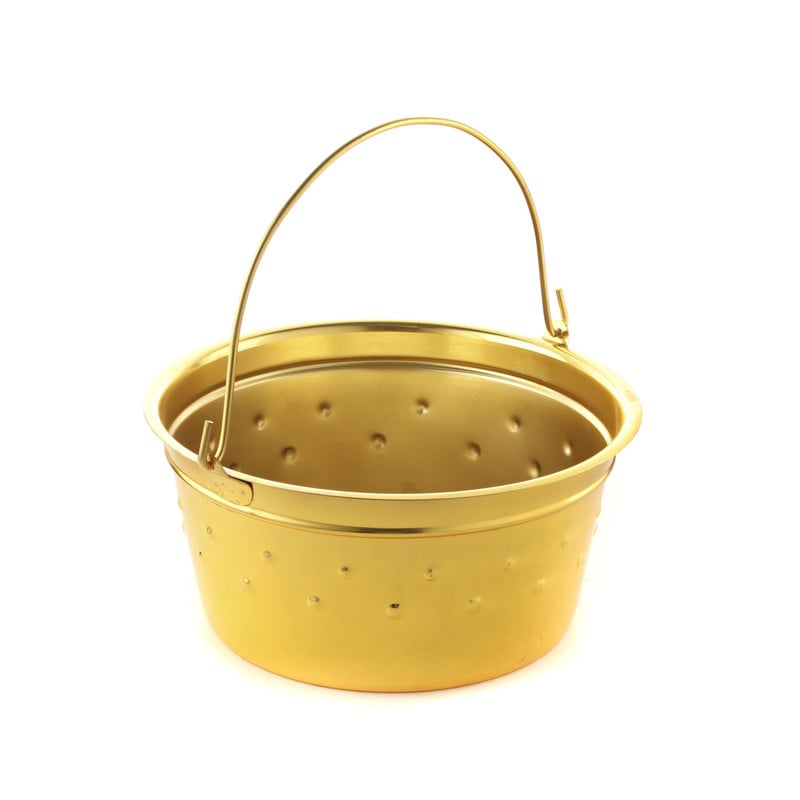 سطل استيل دق تراثي ذهبي م 29 سم